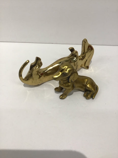 Set Gold Metal Dachshunds