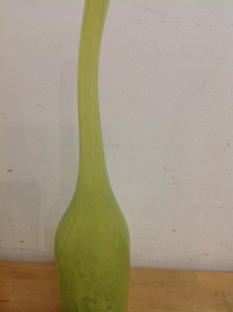 Vase- 17" Green Art Glass