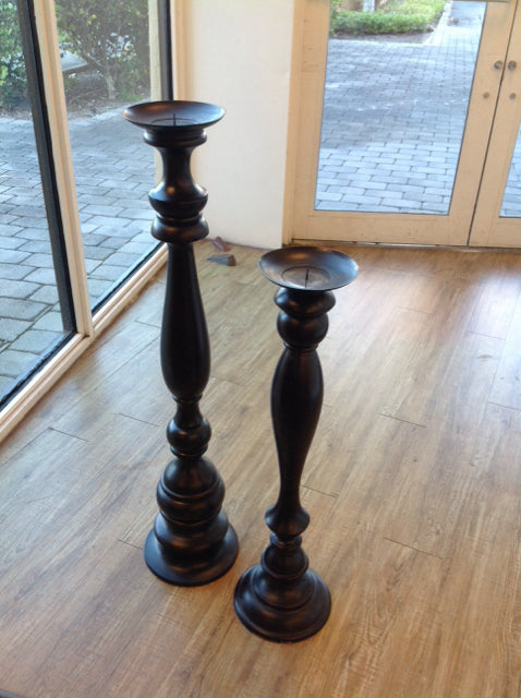 42"& 33.5" Wood Graduated Candle Holders