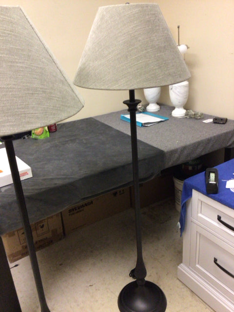 Brown Metal Floor Lamp W/Shade