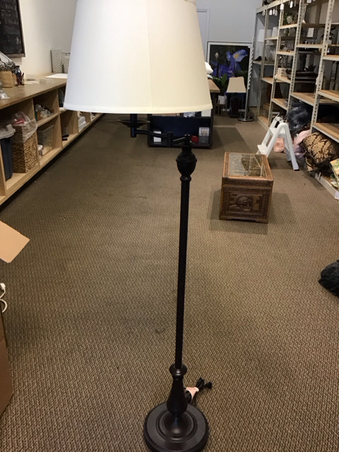 60" Black Metal Swing Floor Lamp