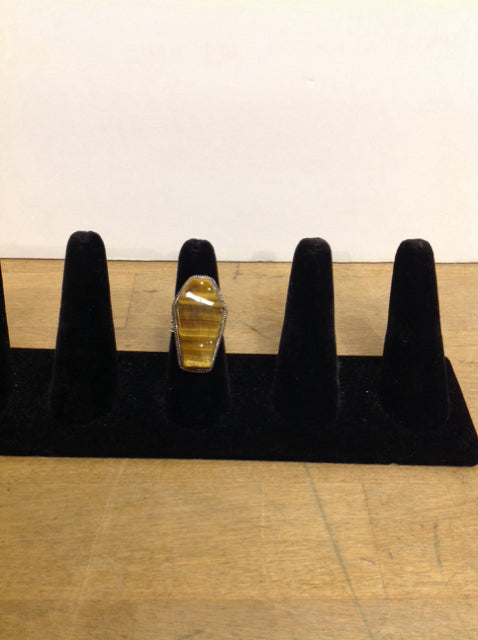 Tigers Eye Stone Silver Plate Ring