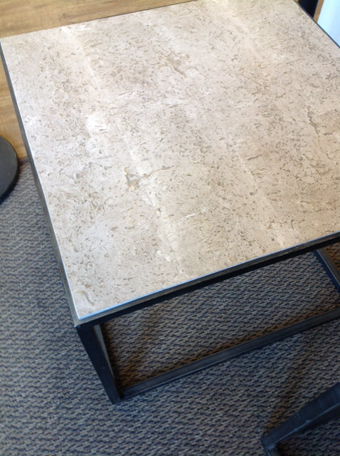 Stone & Metal End Table