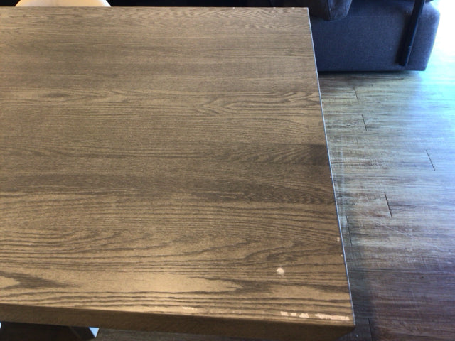 AS-IS Light Grey Wood Top Dining Table (Marks On Top)