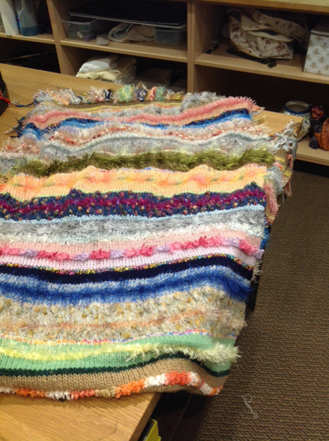 Boho Textured Multicolor Knit Throw