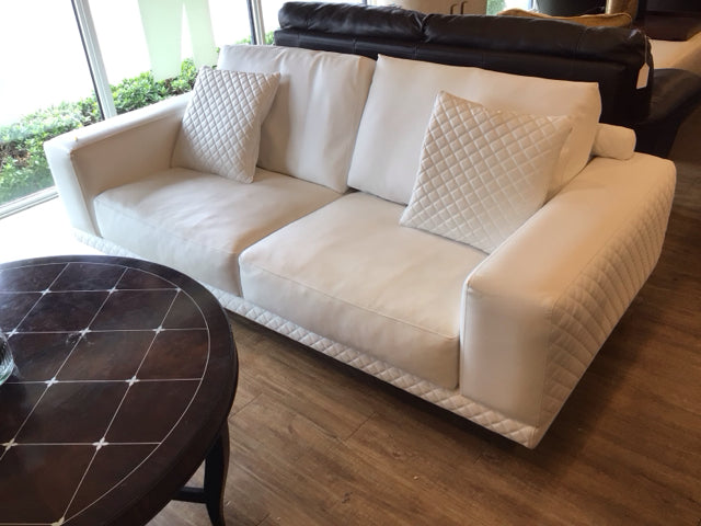 EG Cody White Leather Diamond Sofa