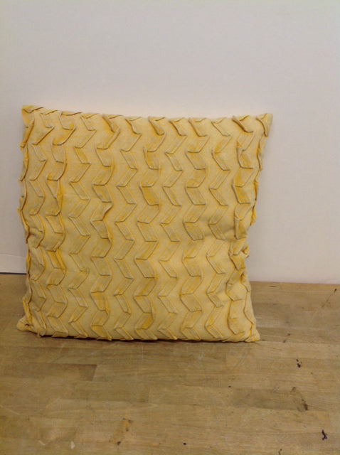 Yellow Tie Died Zigzag Feather Pillow
