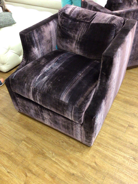 AS-Is Steven G Purple Velvet Arm Chair