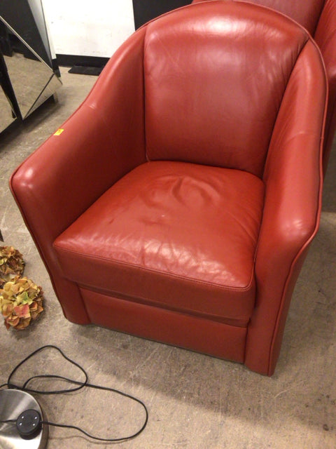 Red Vinyl Swivel Chair