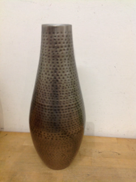 Vase- 18" Silver Metal Dimple