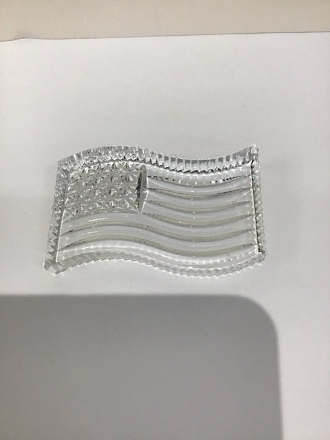 Carved Crystal US Flag Paperweight