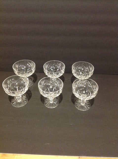 Set/6 Georgian Short Sherbert Stemware Webb Corbett