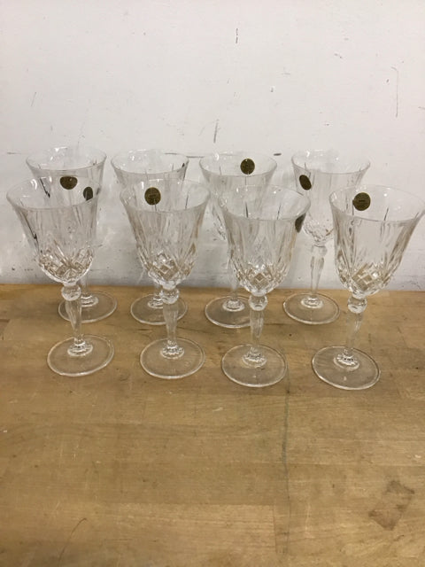Set Of 8 Capri "Overture" Crystal Stemware