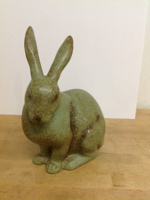 12" Green Ceramic Bunny
