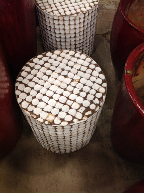 Hampton Small White Round End Table