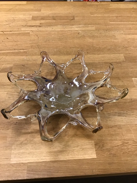 15.5" Opalescent Murano Like Decorative Bowl