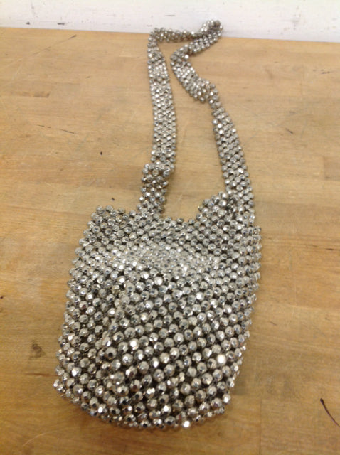 Women's- Silver Beaded Purse