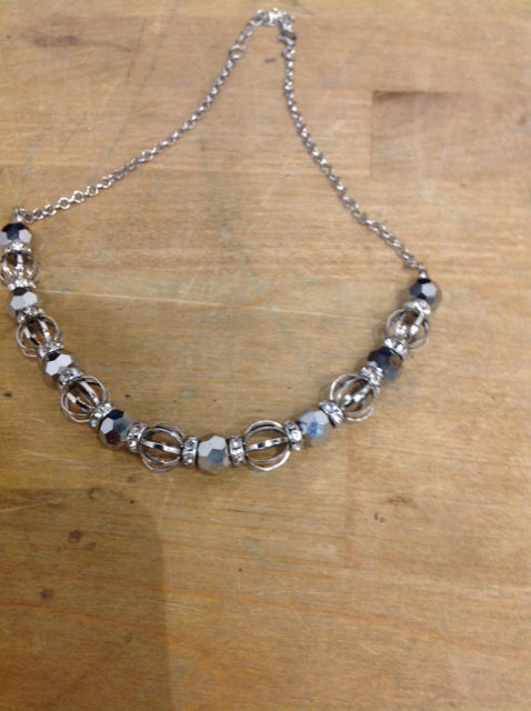 Necklace- Silver Beaded