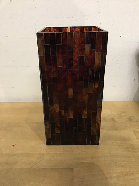 10" Brown Mosaic Vase
