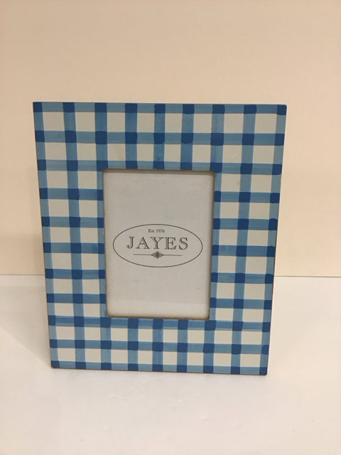 5x7 Painted Blue/White Check Frame