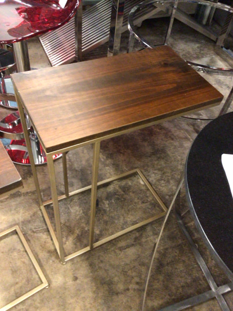 Wood & Brass C End Table