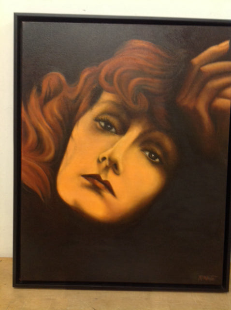 24" X 30" Signed C O A " Greta Garbo " Canvas