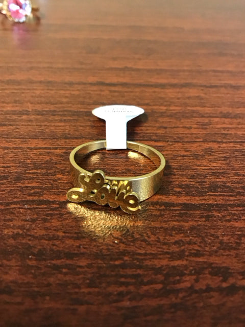 Goldtone Love Ring