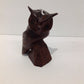 Wood Carved Owl on Wood Perch
