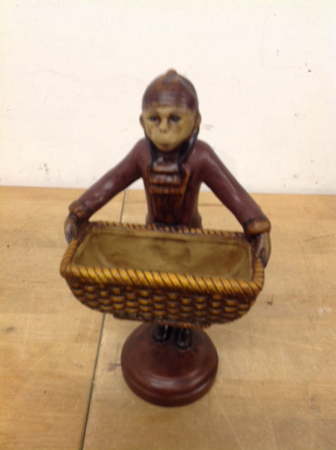 12" Resin Monkey Basket