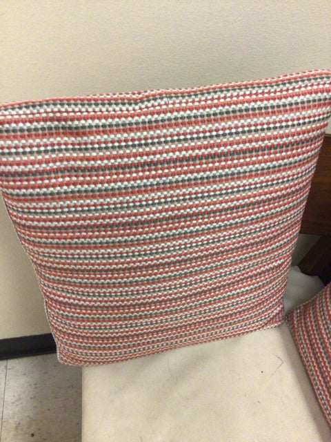 Red/Grey/White Woven Pillow