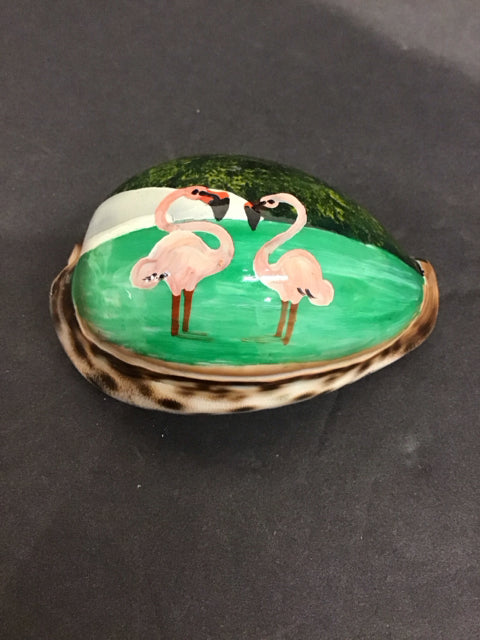 Painted Shell w/Flamingos