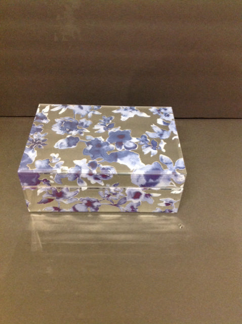 10"x7" Mirrored Box w/Flowers