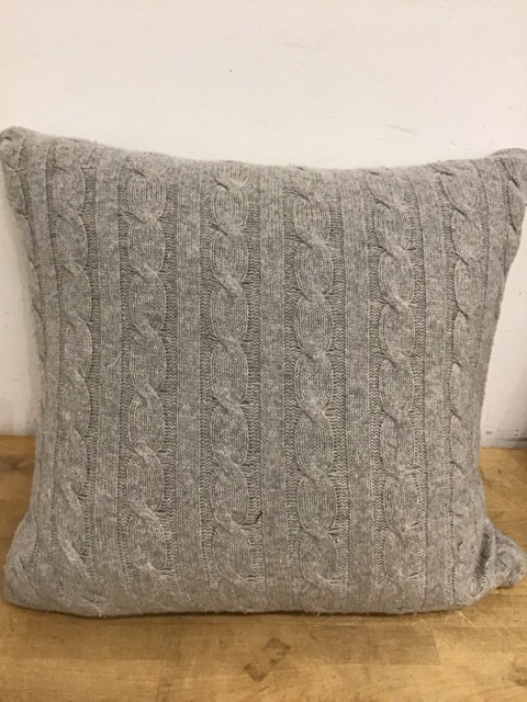 RH Gray Cableknit Down Filled Pillow