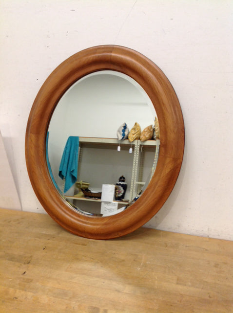 30x26 Oval Beveled Mirror w/Wood Frame