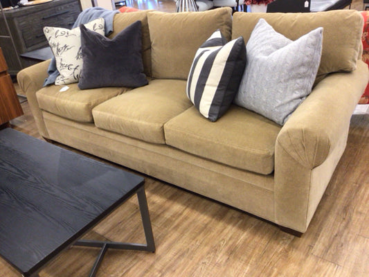 Baers Furniture Drexel Heritage Custom Gold Fabric Sofa