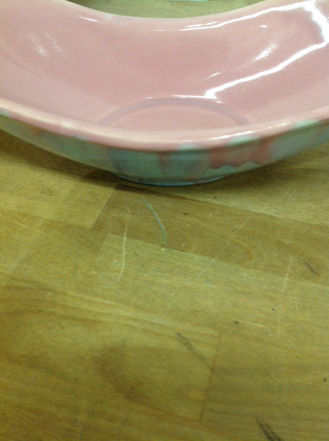 Bowl- 14" Haeger Pink Ceramic