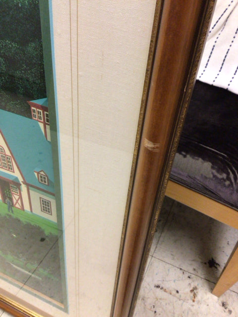 AS-IS 50 1/2" X 39" Jim Buckels "Trouble At Walnut Ridge" Framed Lithograph