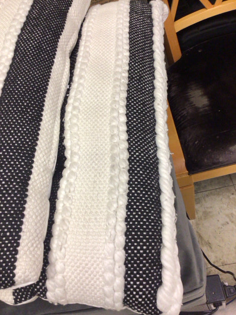 Black & White Fabric Lumbar Pillow