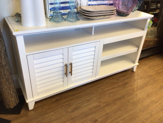 White Two Door Media Console