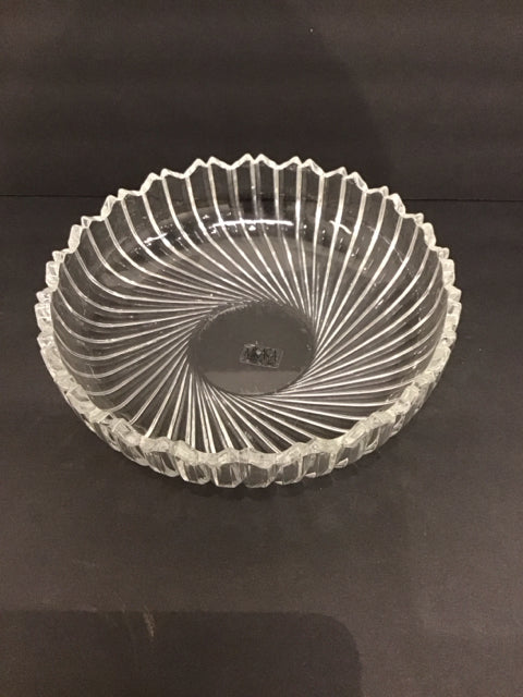 9.5"Rd Mikasa Crystal Bowl w/Swirls