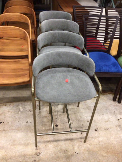 Set Of 4 West Elm Lenox Grey Counter Stools