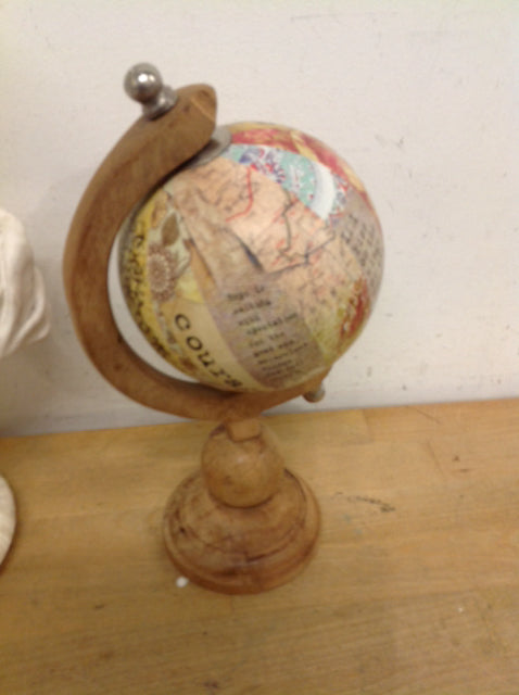 10" Wood World Globe