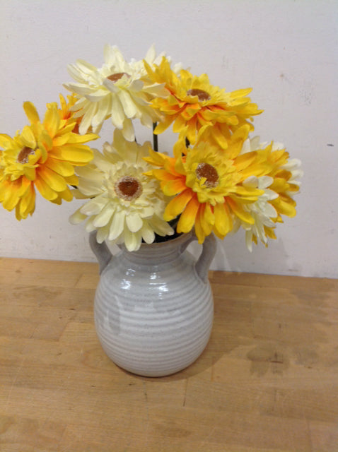 7" Ceramic Vase W Sun Flowers