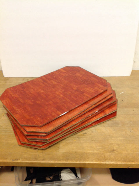 Set of 8 Red Lacquer Design Placemats