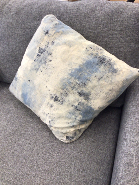 Cream/Blue Pattern Pillow