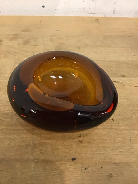 2"x4.5" Amber Art Glass Bowl