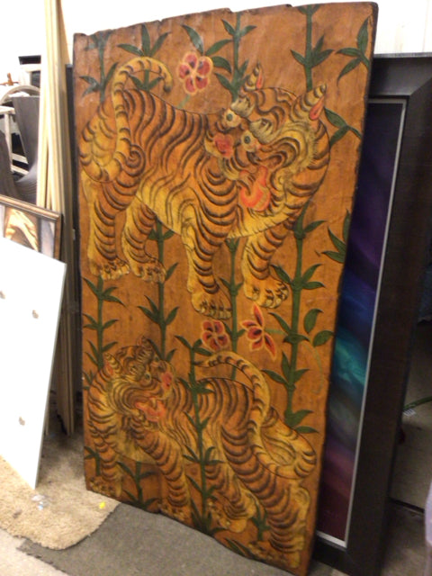 35" X 64" Tibetan Painted Wood Panel Wall Decor