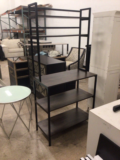 Baker's Rack-66" X 32" Wood & Metal 5 Shelves