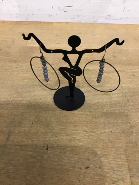 Bronze Metal Beaded Circle Earrings