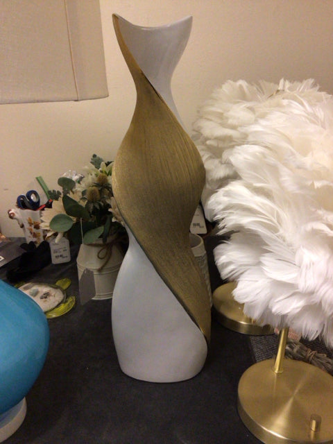 White & Gold Ceramic Vase